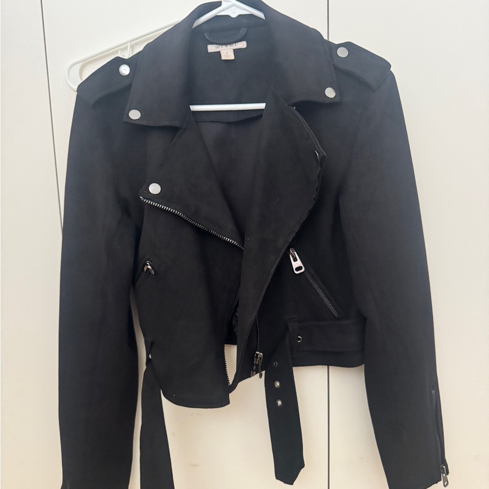 Miami Black Leather Biker Jacket